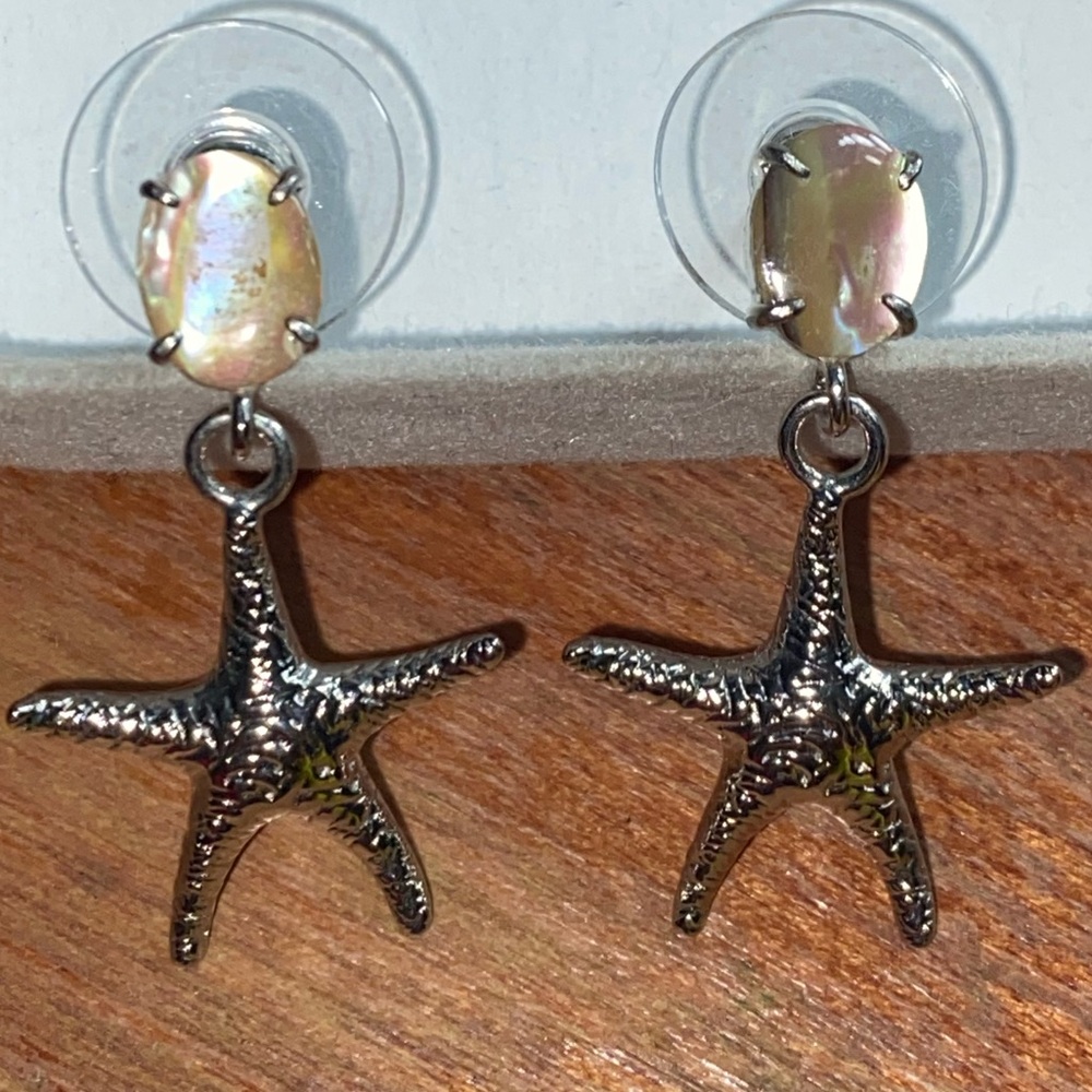 Mother of pearl starfish earrings